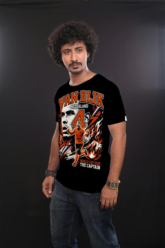 Van Dijk "The Captain" Vintage 90s Bootleg Style Graphic Tee - Nederland World Cup 2026 Streetwear T-Shirt