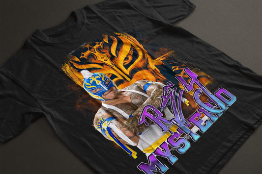 Rey Mysterio 'Golden Mask' Luchador T-Shirt — Premium WWE Lucha Libre Tee
